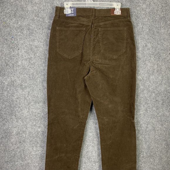 Lands End NWT Brown Corduroy Jeans Women 12 Tall High Rise - Picture 10 of 15